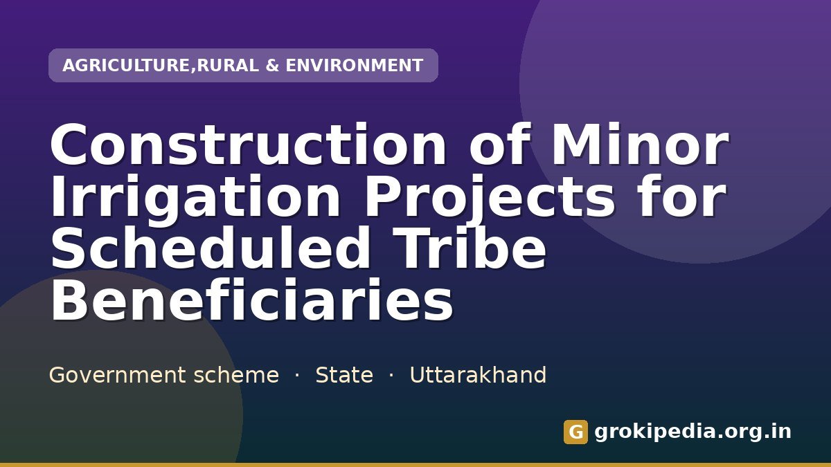Construction of Minor Irrigation Projects for Scheduled Tribe Beneficiaries