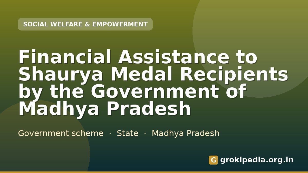 Financial Assistance to Shaurya Medal Recipients by the Government of Madhya Pradesh