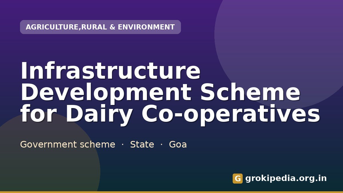 Infrastructure Development Scheme for Dairy Co-operatives