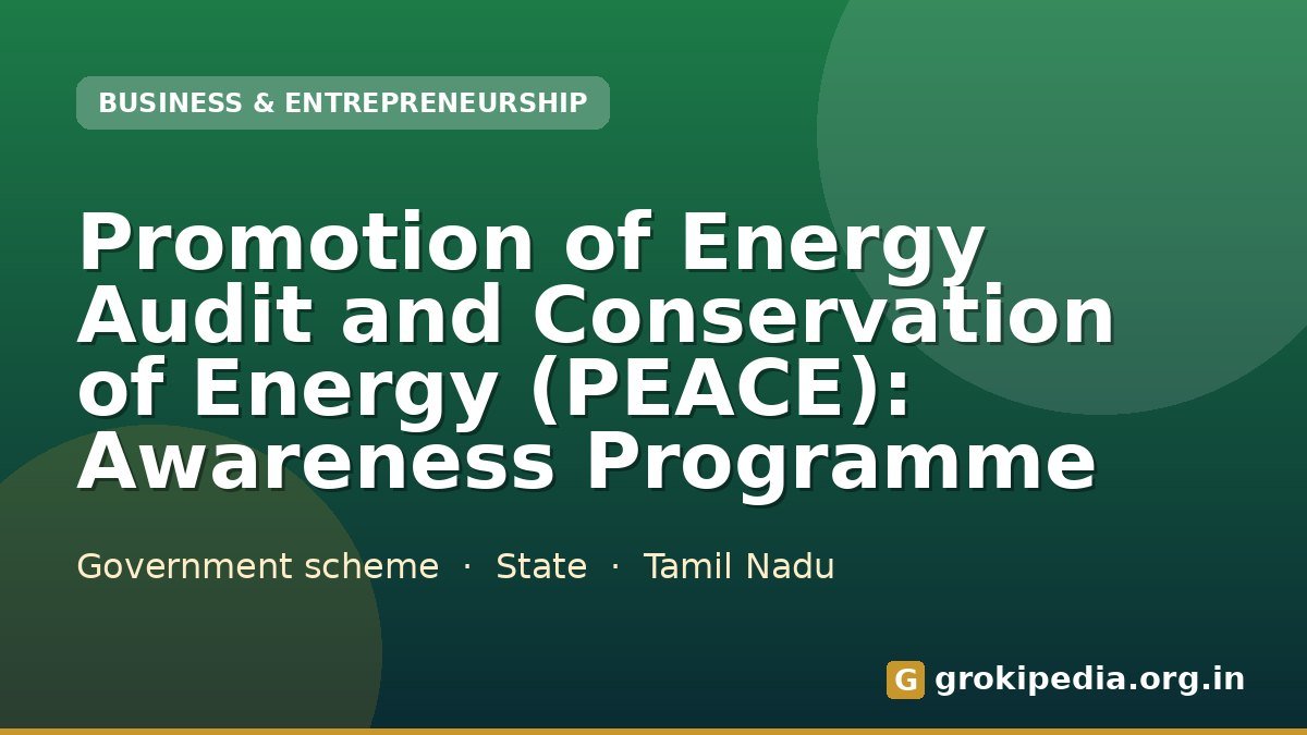 Promotion of Energy Audit and Conservation of Energy (PEACE): Awareness Programme