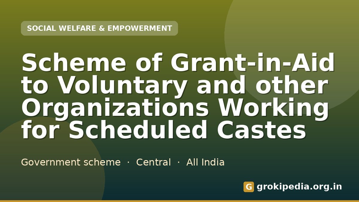 Scheme of Grant-in-Aid to Voluntary and other Organizations Working for Scheduled Castes