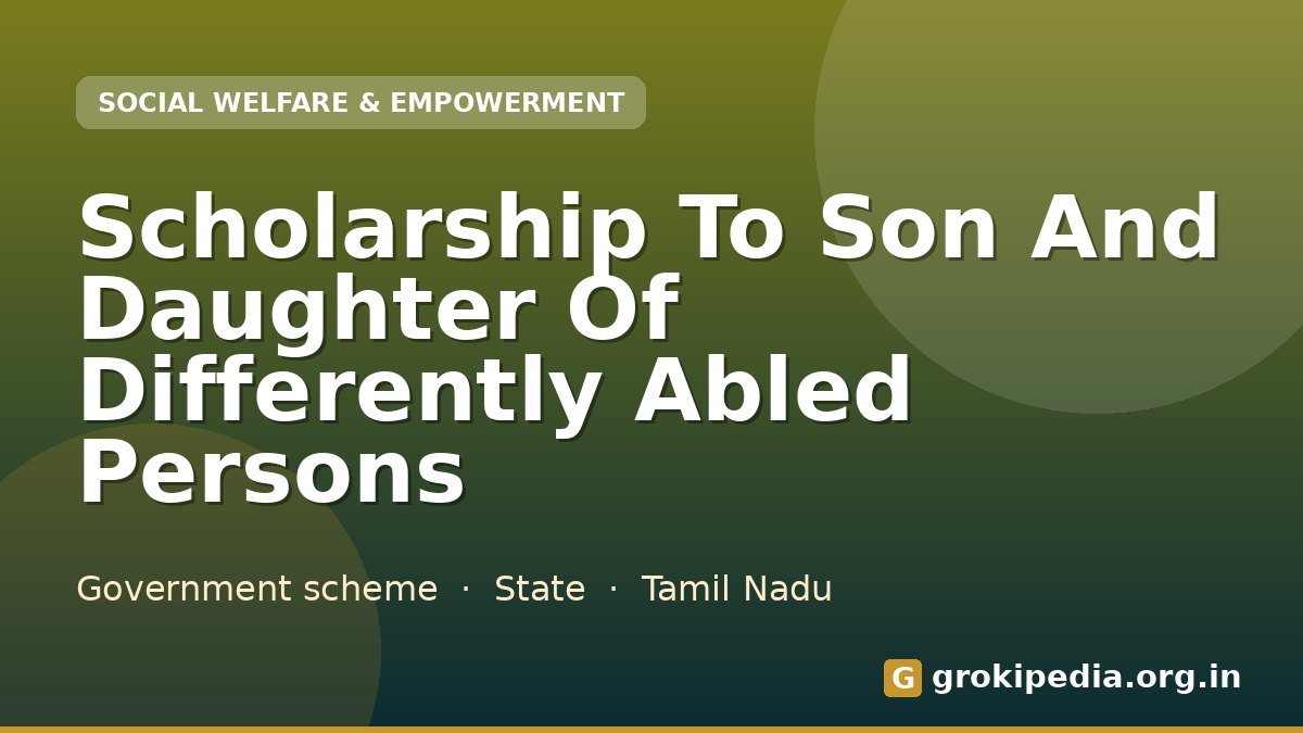 Scholarship To Son And Daughter Of Differently Abled Persons