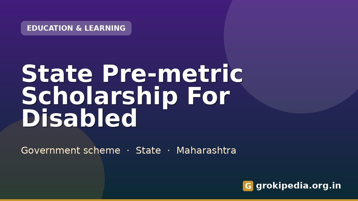 State Pre-metric Scholarship For Disabled